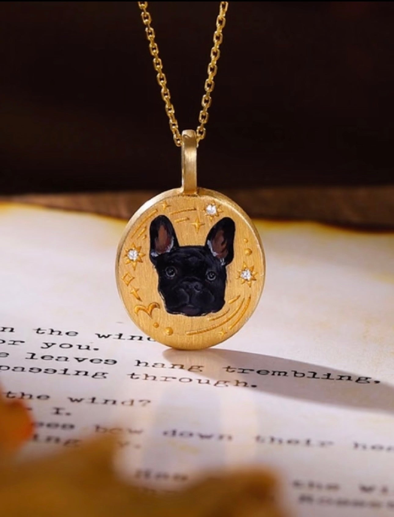 Custom Pet Portrait Name Necklace