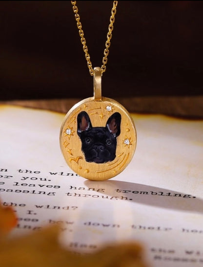 Custom Pet Portrait Name Necklace