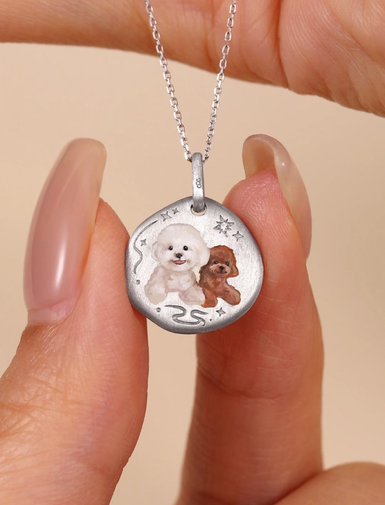 Custom Pet Portrait Name Necklace